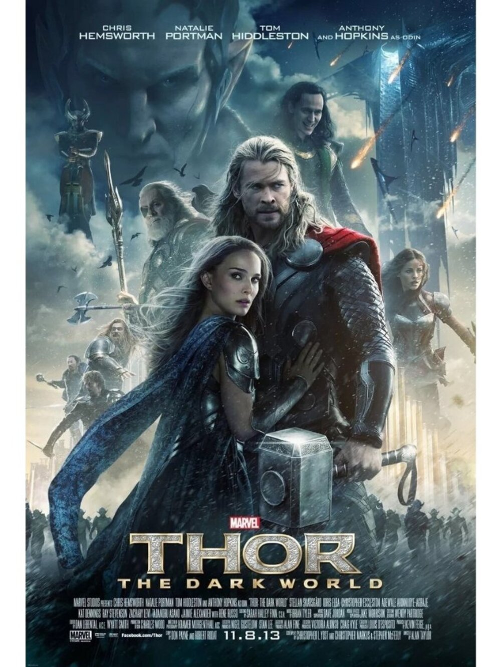 Thor The Dark World 2013 Original DS Double Sided 27x40 Movie Poster Marvel